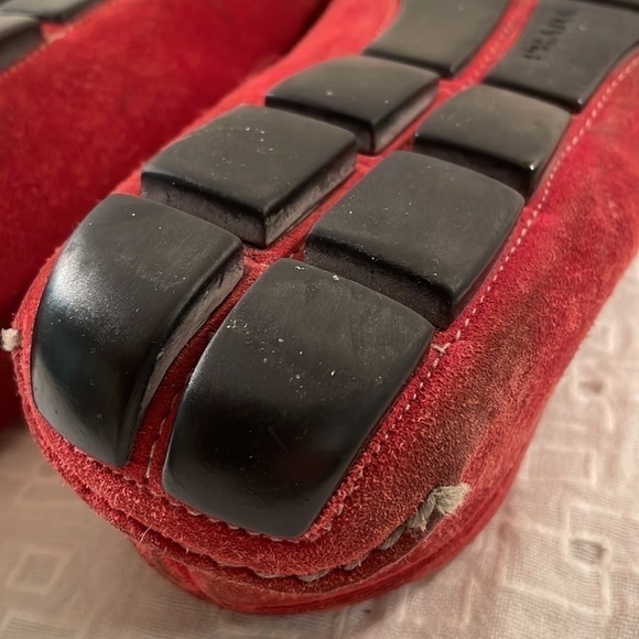 ?Host Pick?Prada RED Suede Driving Loafers Unisex main image 13